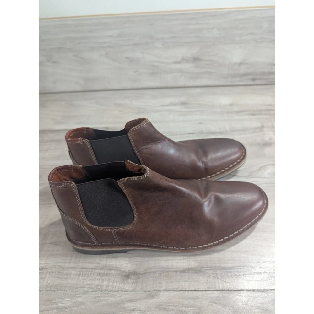 Steve Madden Style P-insist 982 Men Leather Chelsea Ankle Shoes Sz. 12 Pull On